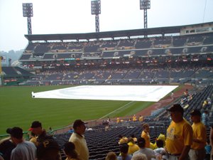 Tarp covers infield-- will it come off?